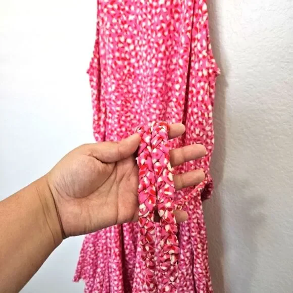 NWOT Aakaa | Leopard Print Sleeveless Mini Dress Waist Tie, Women's XL - Picture 7 of 9